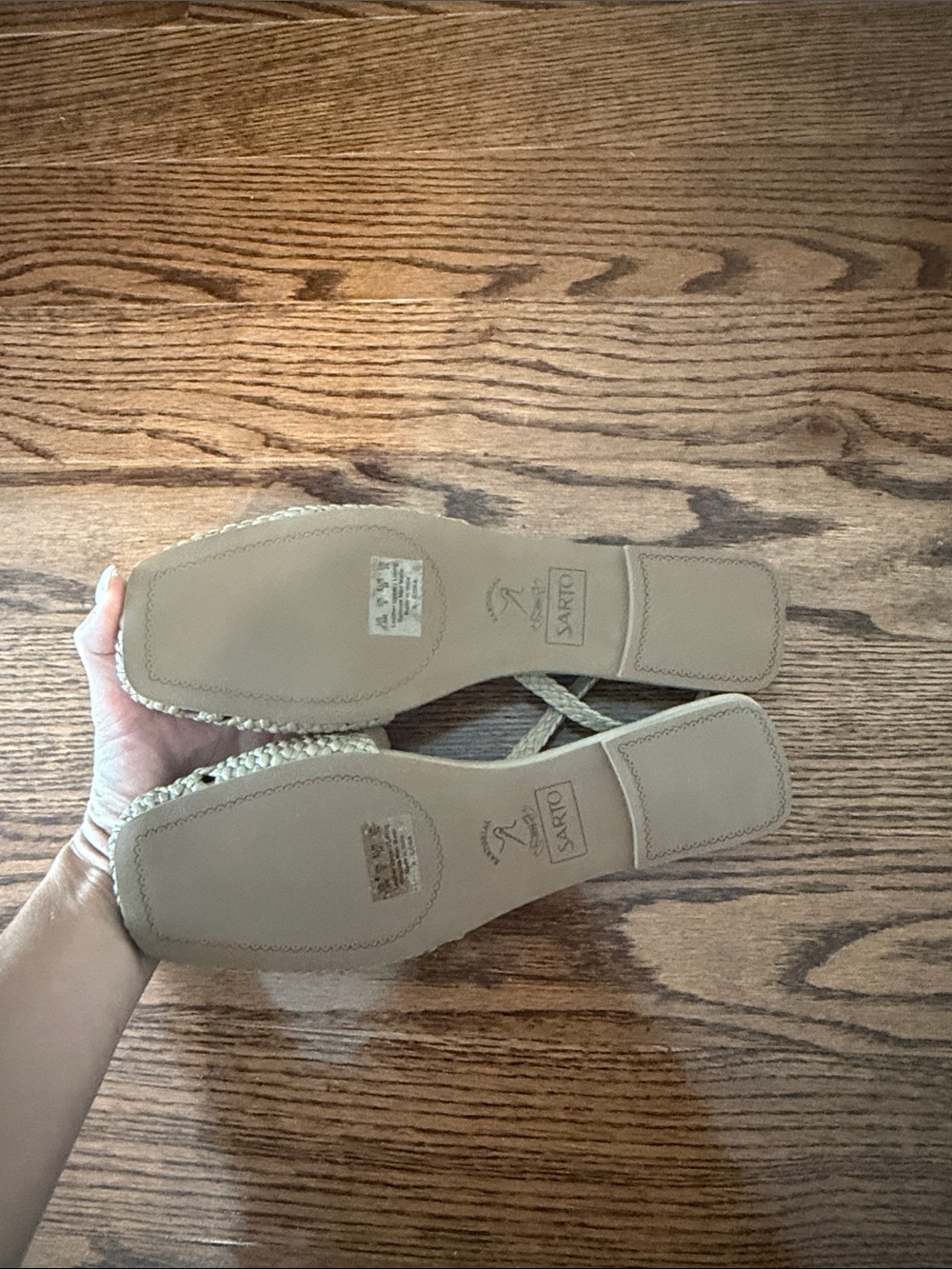 NEW Franco Sarto A-Ilona Beige Braided Women’s Slingback Sandals 7.5 - Picture 3 of 3